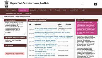 Haryana psc issues hpsc exam calendar 2026 for group a and group b recruitments.jpg
