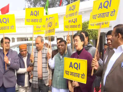 Quotbjp running away from issue of pollutionquot aap stages protest in delhi assembly over rising aq.jpeg