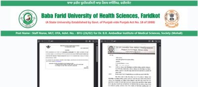 Bfuhs staff nurse recruitment 2026 registration begins.jpg