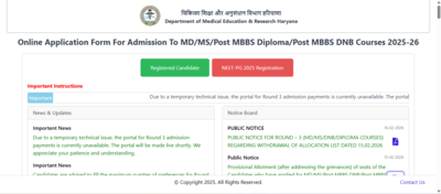 Haryana neet pg counselling 2025 round 3 seat allotment result released direct link to download here.png
