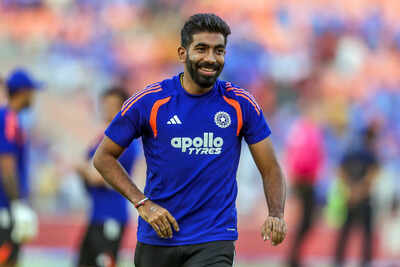 Ahmedabad feb 22 ani india39s jasprit bumrah during a warm up session before .jpg
