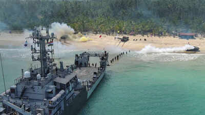 Armed forces hold amphibious drill in 39dweep shakti39 exercise.jpg