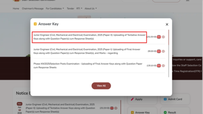 Ssc je tier 2 answer key response sheet 2026 released.jpg
