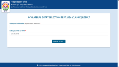 Jnv class 11 lateral entry selection test 2026 result.jpg
