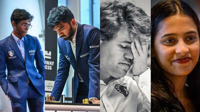 Praggnanandhaa gukesh magnus carlsen and divya deshmukh photo by michal walusza for norway chess 1.j.jpeg