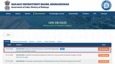 Rrb isolated categories application status 2026 announced for accepted conditional and rejected appl.jpeg