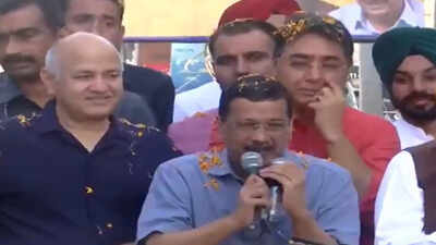 Punjab kejriwal cm mann hold roadshow in sohna village aap chief appeals for continued mandate.jpg