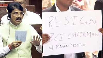 Lawyers protest against bci chief manan mishra over nalsar row photo credit ani.jpg