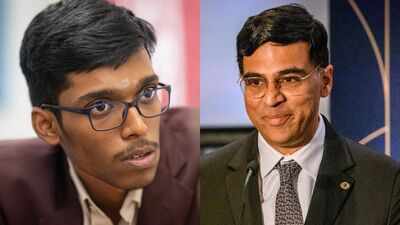 R praggnanandhaa and viswanathan anand.jpg