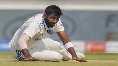 Rajkot india39s jasprit bumrah on the second day of the third test cricket match.jpg