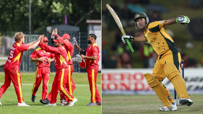 Spain cricket team left and ricky ponting.jpg
