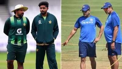 Sarfaraz ahmed babar azam left and ms dhoni ravi shastri.jpg