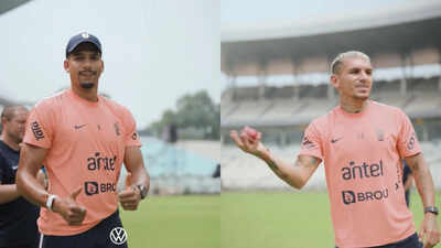 Two time fifa world cup champion uruguay play cricket at eden gardens screengrabs.jpg